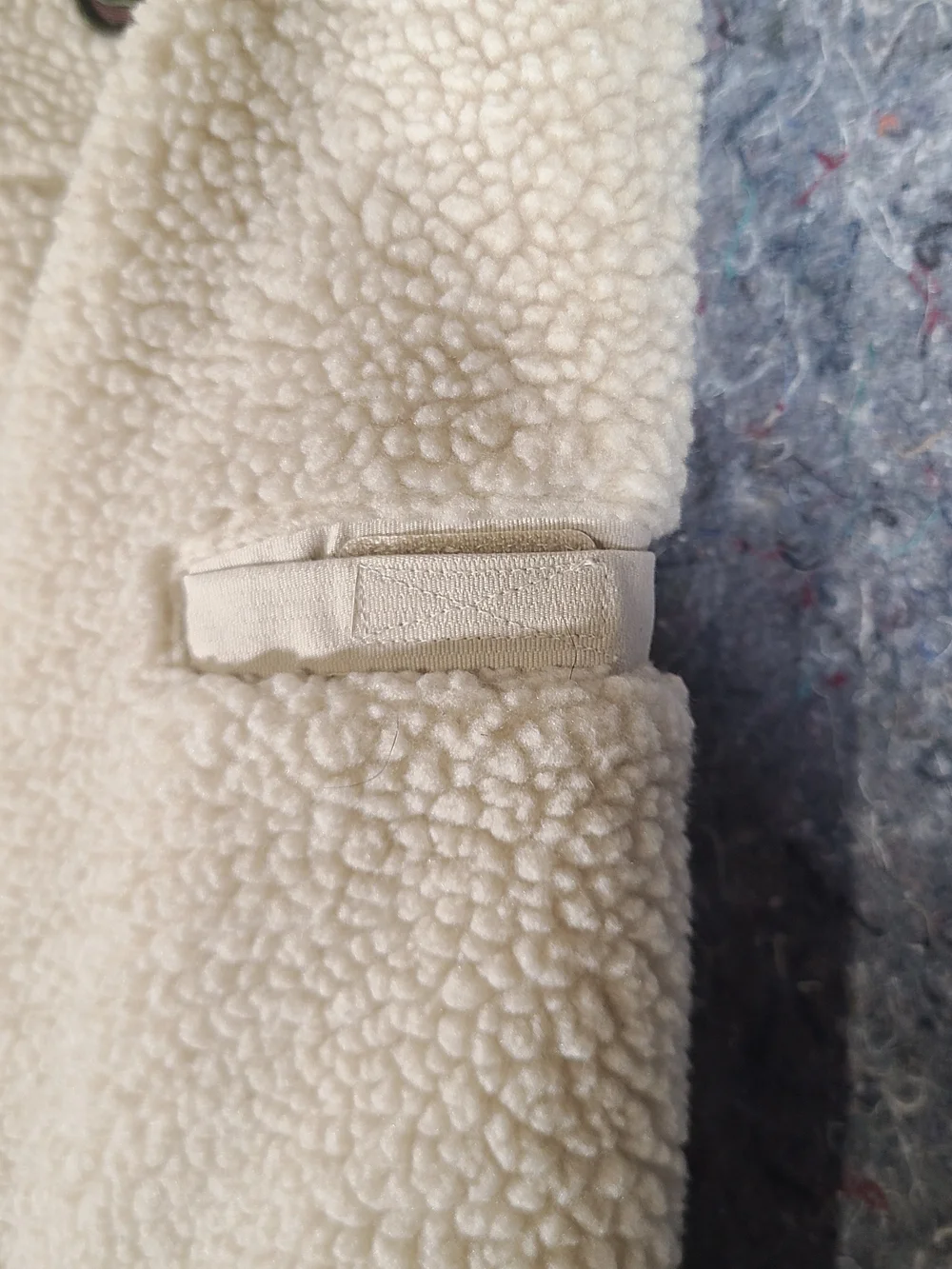 GAP Kids Sherpa Fleece Jacket Youth Large 10 Cream Full Zip Outdoor Patches